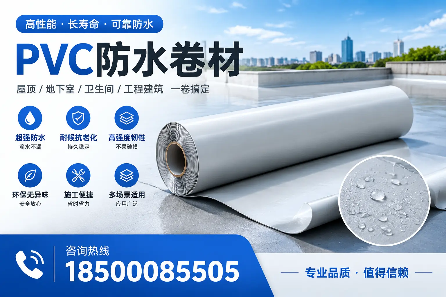 PVC防水卷材的防水效果评测，适合武威的科学依据
